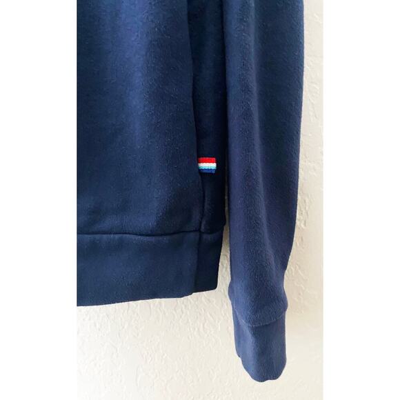 Sol Angeles Women's Embroidered Apres Navy Blue Sweatshirt Stretch Cotton Casual - Picture 7 of 10